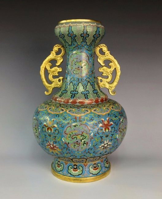 FINE CLOISONNE & GILT GARLIC VASE (1 of 7)