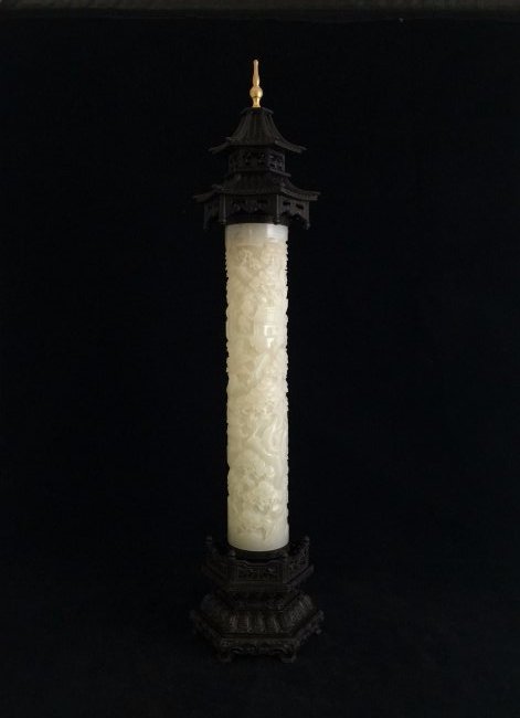 A WHITE JADE PARFUMIER W/ PAGODA STOPPER (1 of 10)