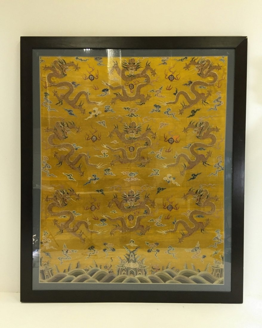18TH/19TH C. FRAMED QING IMPERIAL SILK ROBE (1 of 8)