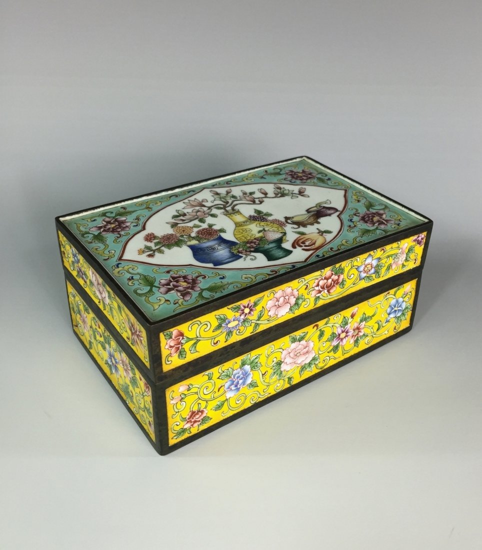 FINE 18TH C QIANLONG ENAMEL BRONZE BOX (1 of 10)
