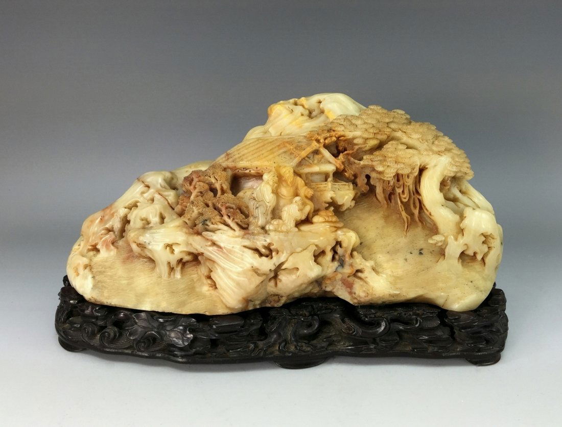 LARGE CARVED FINE SHOUSHAN STONE OF BOULDER MOUNTAIN (1 of 10)