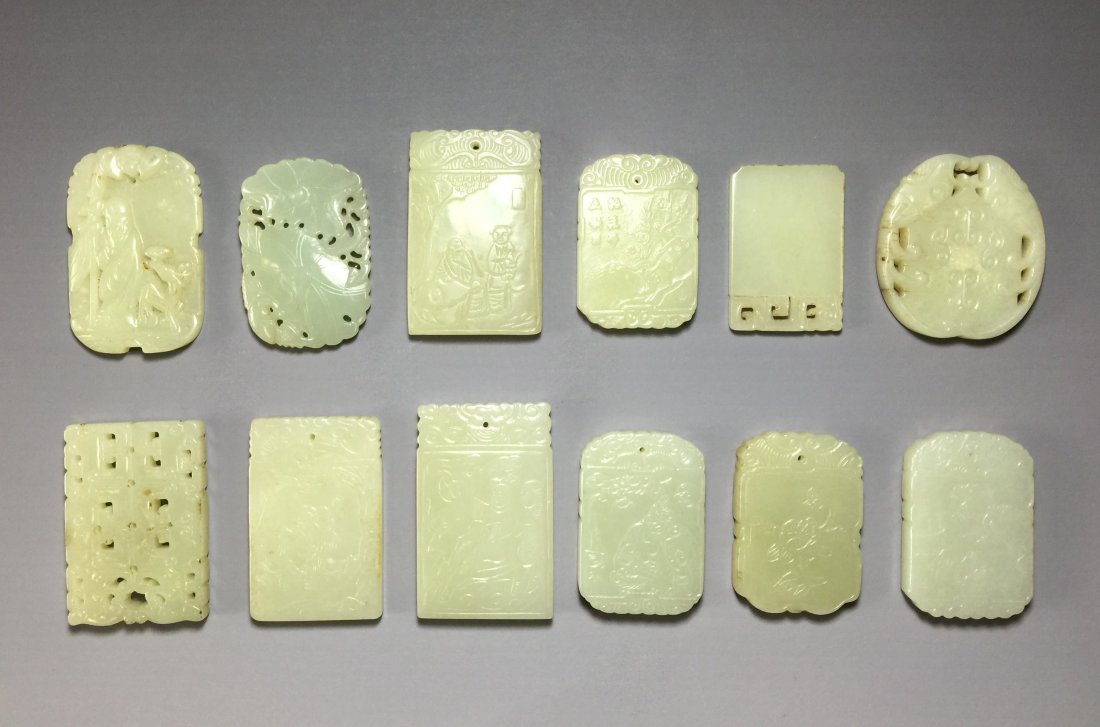SET OF 12 PCS JADE PENDANT AND PLAQUE (1 of 6)