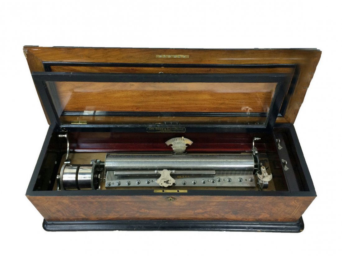 SWISS GEORGE BAKER CYLINDRICAL MUSIC BOX (1 of 4)