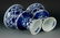 PAIR OF BLUE AND WHITE LOTUS HIGH STEM BOWLS - 7