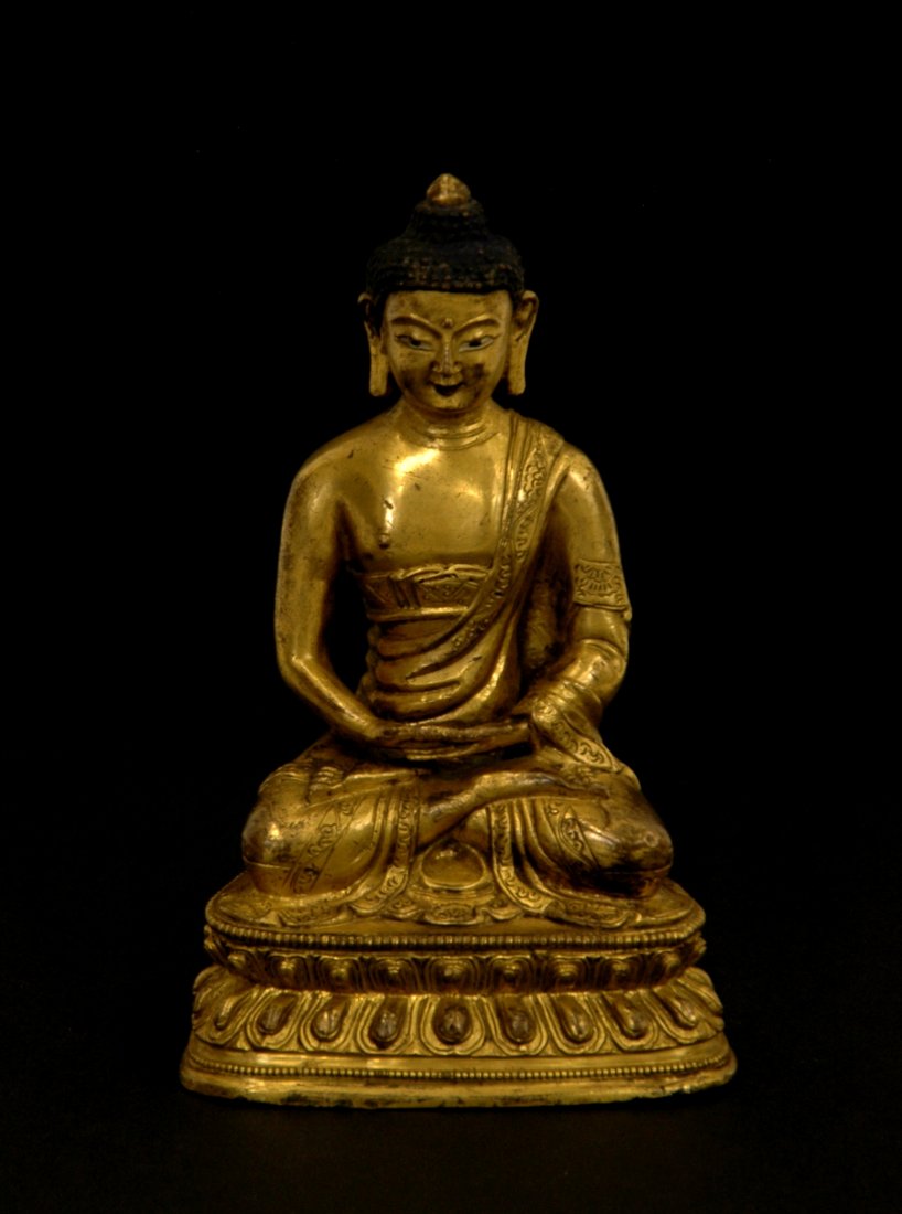 FINE QING GILT BRONZE BUDDHA OF AVALOKITESHVARA (1 of 7)
