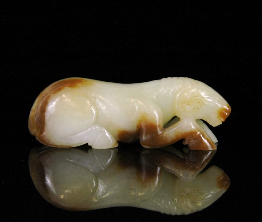 FINE CARVED WHITE JADE OF HORSE (1 of 8)