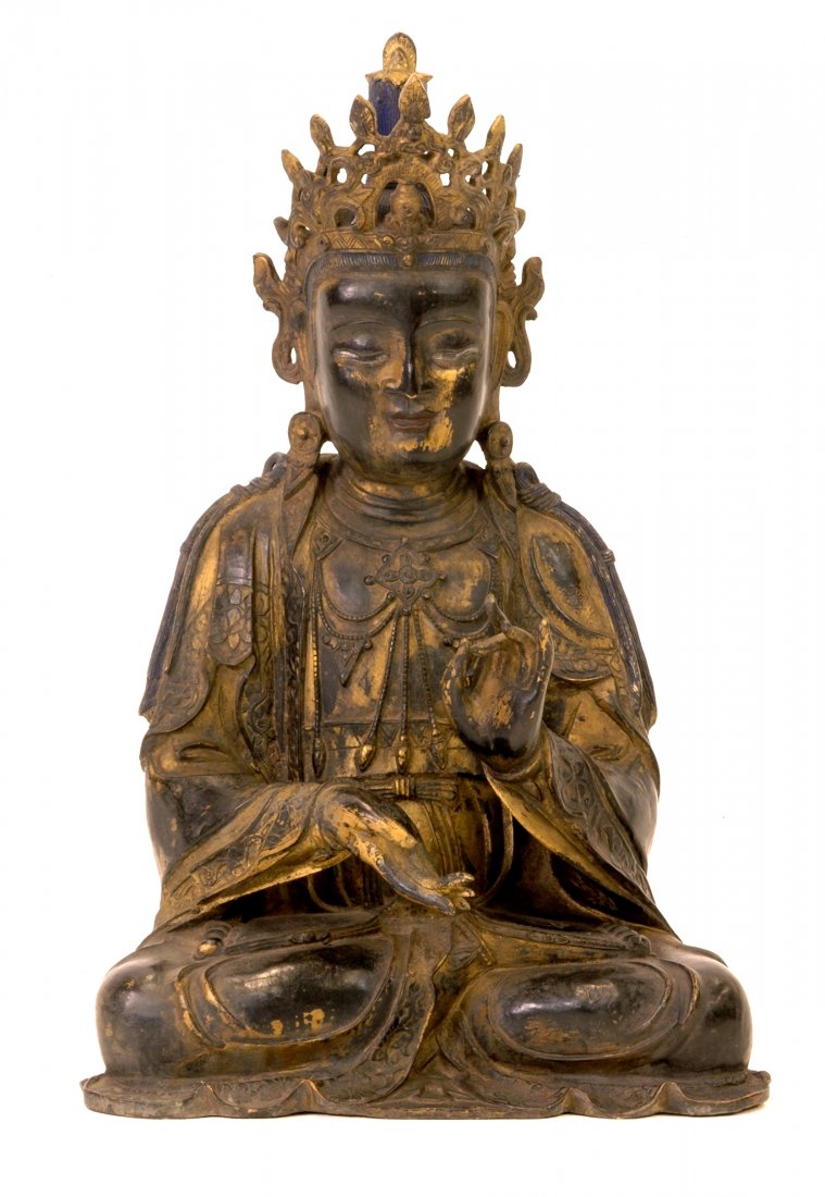 MASSIVE 23" MING BRONZE BUDDHA (1 of 9)