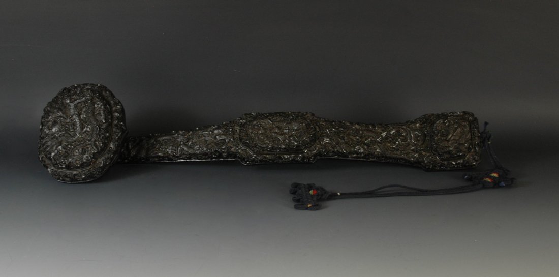 A CARVED ZITAN RUYI SCEPTER (1 of 6)