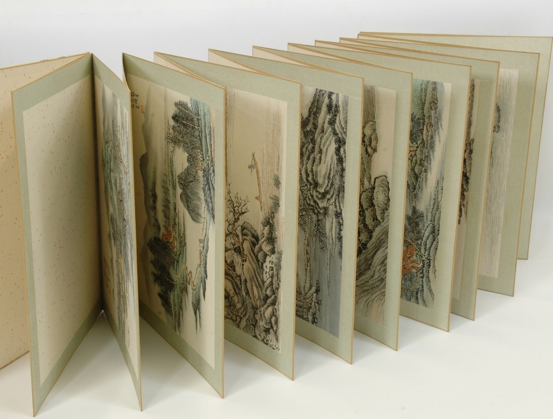 CHINESE WATERCOLOR ALBUM PAINTING OF PANORAMIC SCENE (1 of 6)