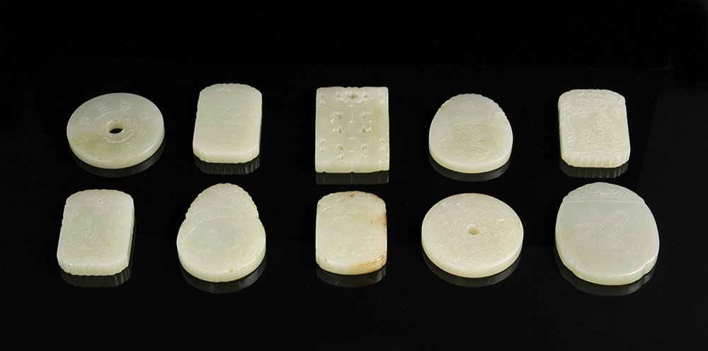 SET OF 10 PCS JADE PENDANTS & PLAQUES (1 of 4)