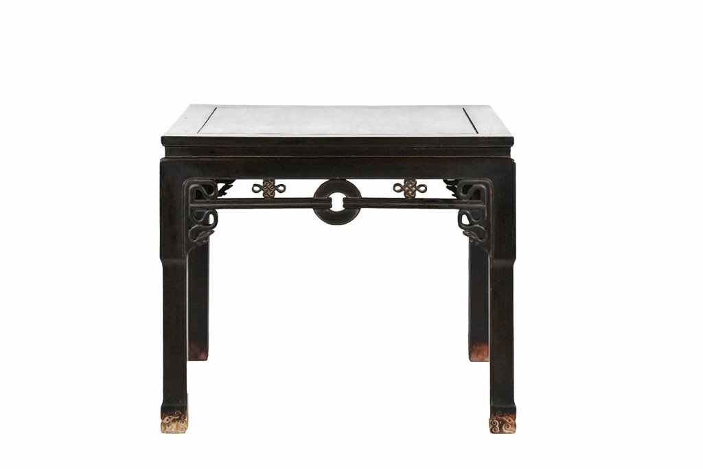 ZITAN SQUARE TABLE WITH KNOTTED COIN DECORATION (1 of 9)