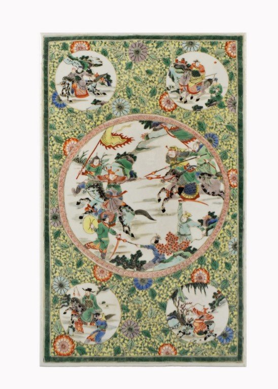 A VERY FINE FAMILLE VERTE PORCELAIN PAINTING PLAQUE (1 of 10)