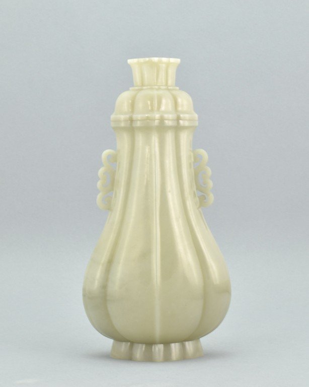 CARVED JADE COVERED URN WITH LOBED BODY (1 of 7)