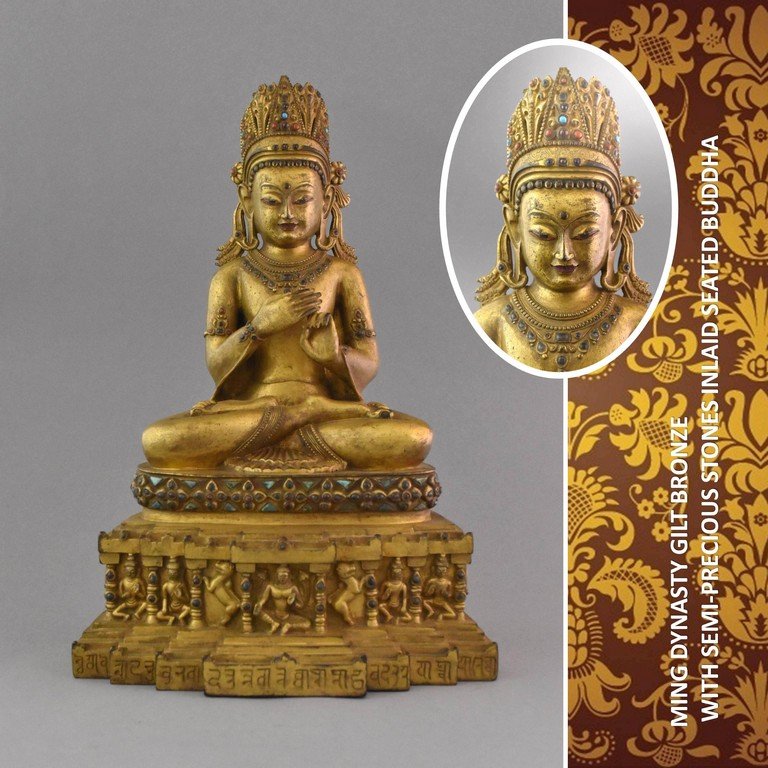 IMPORTANT MING DYNASTY GILT BRONZE BUDDHA (1 of 10)