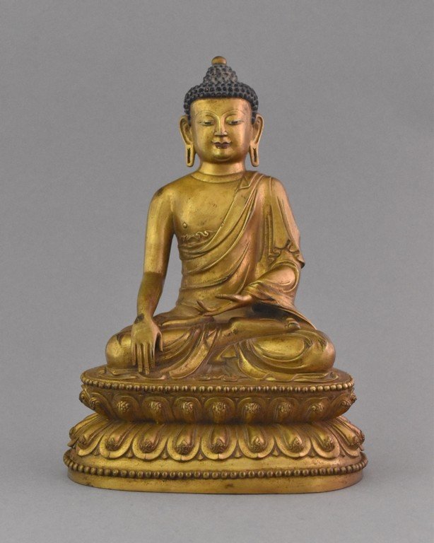 MING DYNASTY GILT BRONZE SEATED BUDDHA (1 of 9)