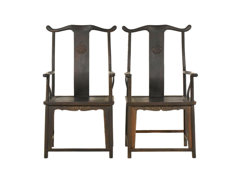 A PAIR OF  ZITAN FOUR-CORNERS EXPOSED OFFICIAL'S HAT (1 of 10)