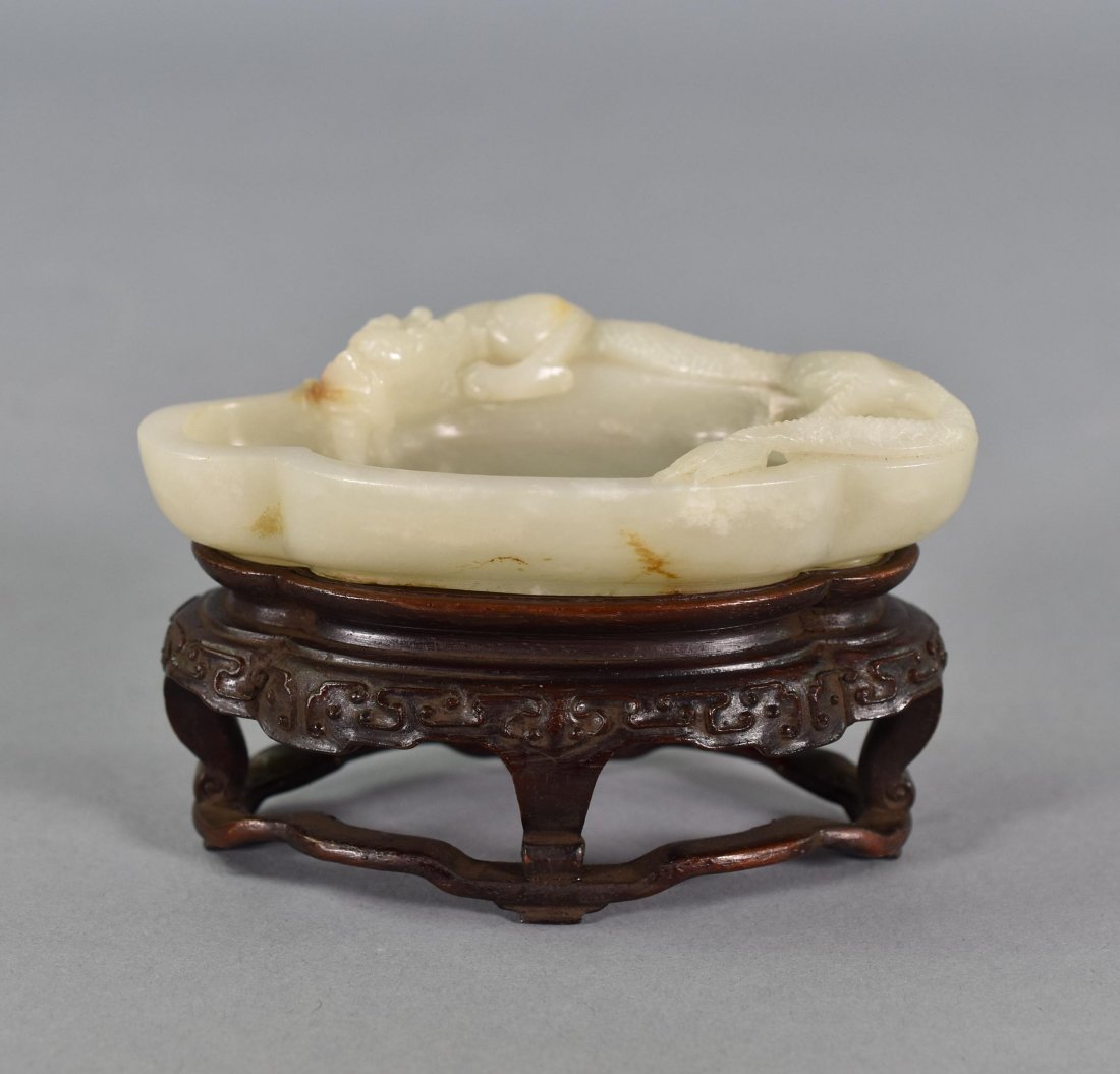 JADE BRUSH WASHER, DRAGON ON THE POND (1 of 9)