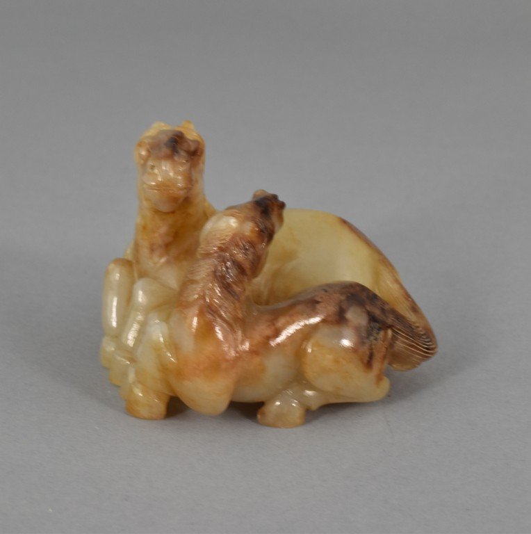 CARVED JADE OF TWO HORSES (1 of 8)