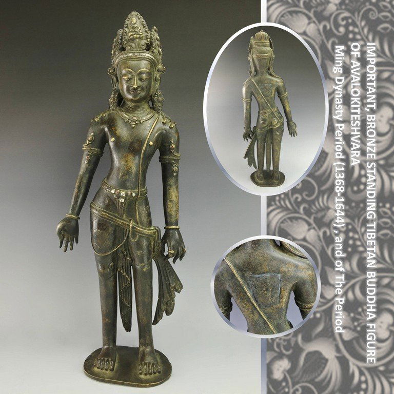 IMPORTANT MING BRONZE STANDING BUDDHA (1 of 8)