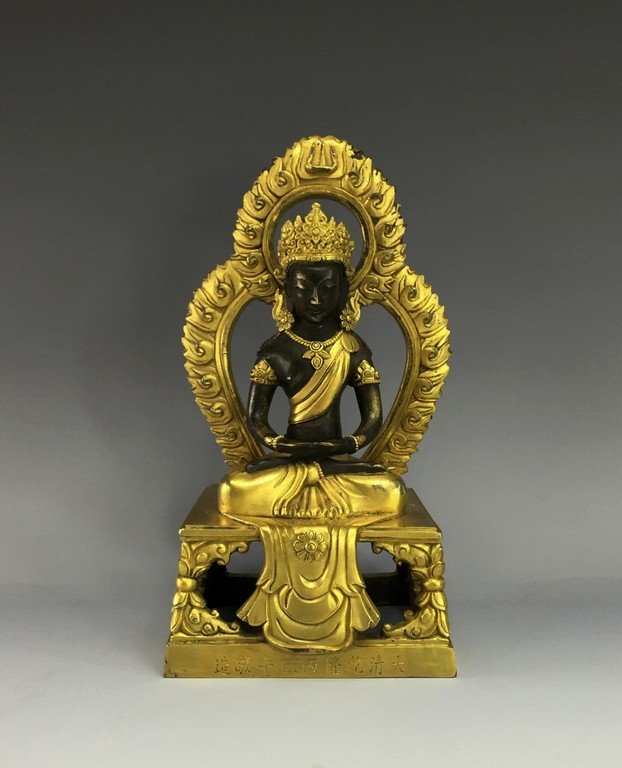 QING DYNASTY GILT BRONZE BUDDHA (1 of 8)