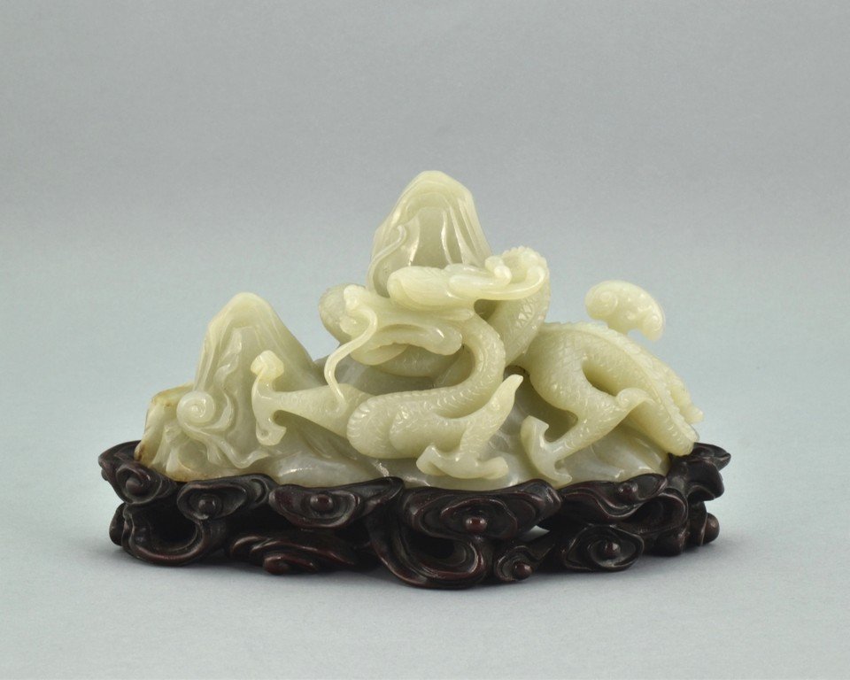 DRAGON CARVED JADE BRUSH REST (1 of 8)