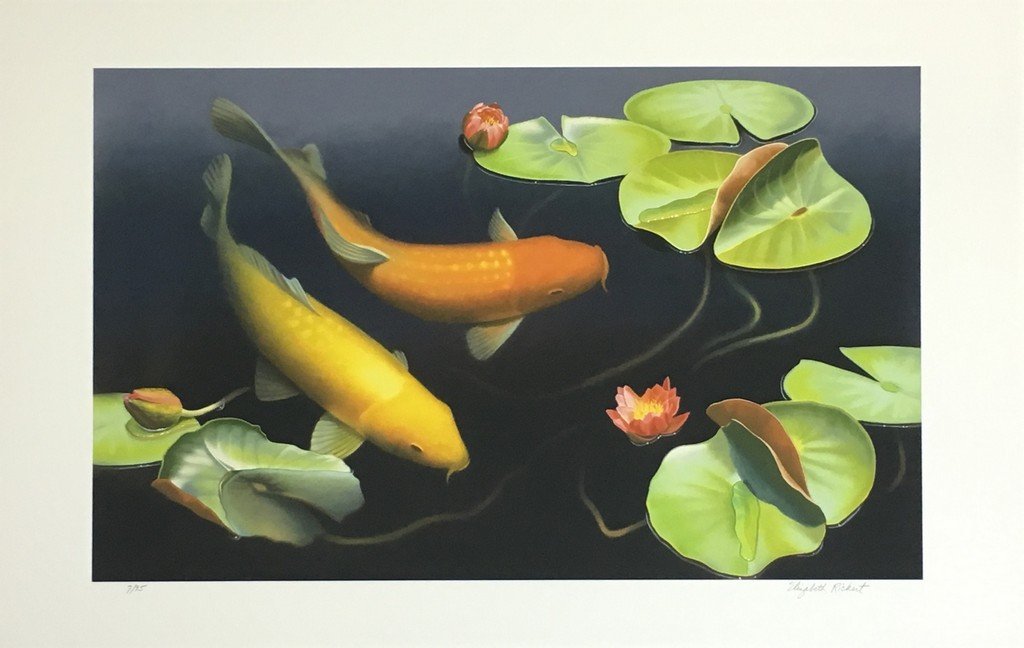 KOI: Artist: ELIZABETH RICKERT; Title: "KOI; Print of koi fish. PRINT “7/95” PRINT, Dimension: 17 3/4X28” Inventory# 97