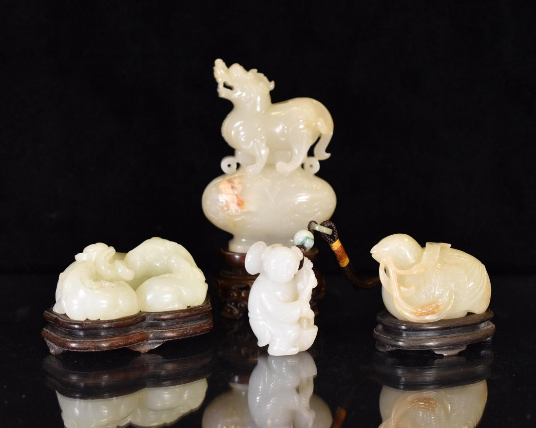 GROUP OF 4 (FOUR) PCS CARVED JADE (1 of 10)