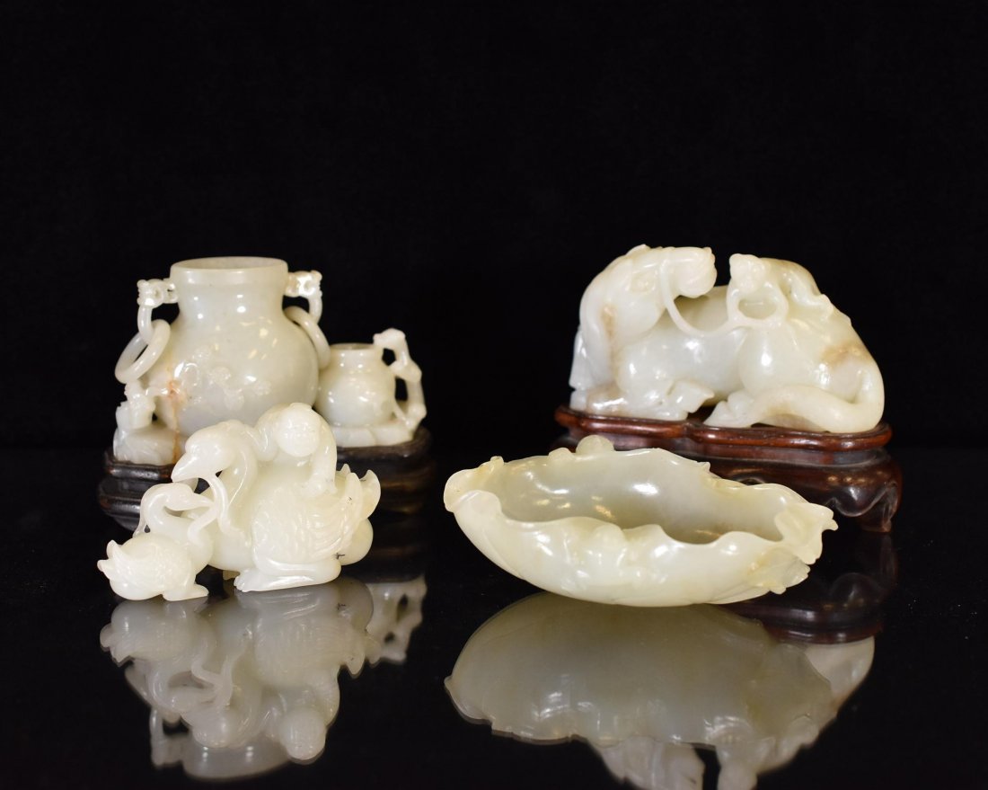 GROUP OF 4 (FOUR) PCS CARVED JADE (1 of 9)
