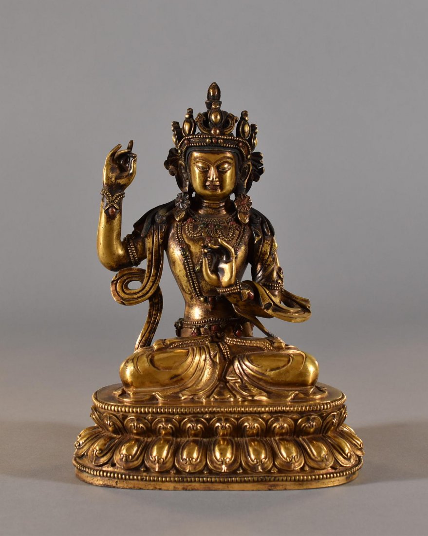 MING GILT BRONZE SEATED BUDDHA (1 of 10)