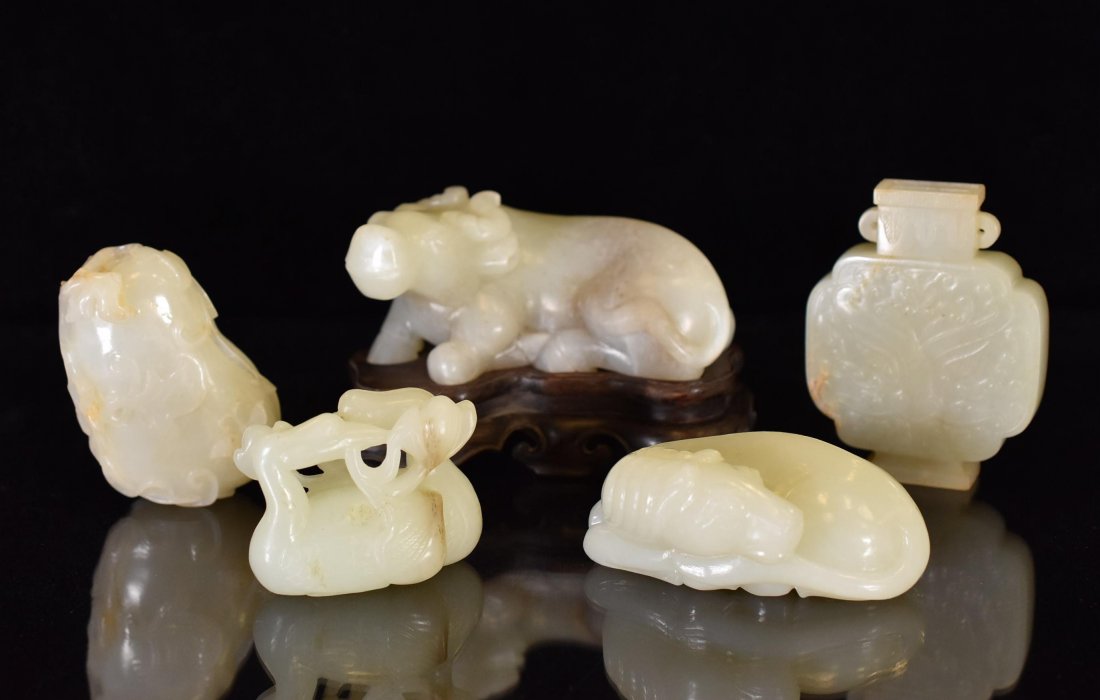 GROUP OF 5 PCS CARVED JADE (1 of 10)