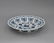 LARGE MING BLUE AND WHITE CHARGER W/ FLORAL RIM - 7