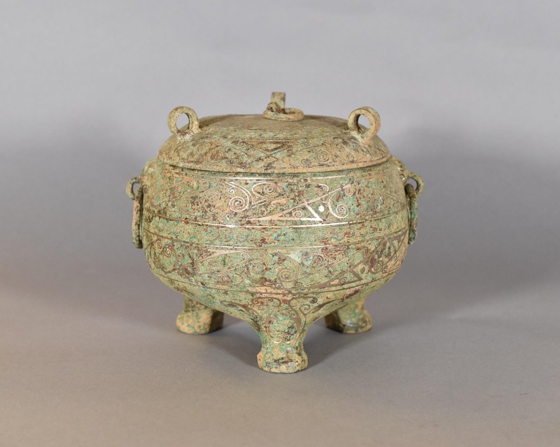 ANTIQUE DOME COVERED BRONZE TRIPOD CENSER (1 of 10)