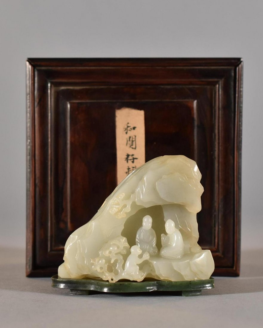 CARVED JADE MOUNTAIN BOULDER IN ORG BOX (1 of 9)