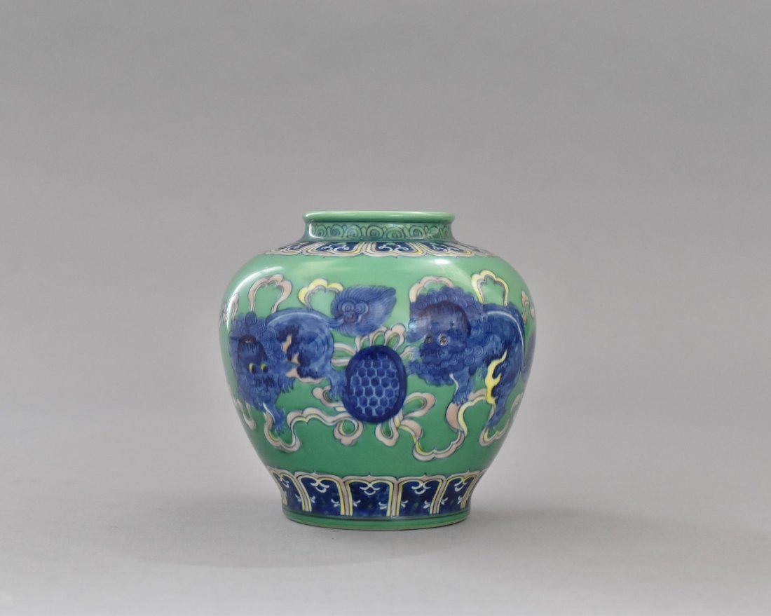 FAMILLE VERTE FOO DOGS GINGER JAR (1 of 9)