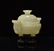 CARVED WHITE JADE COVERED TRIPOD CENSER ON STAND - 2