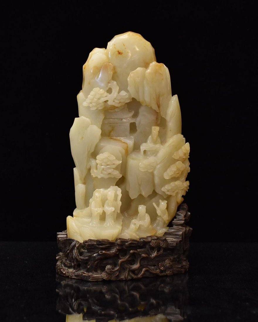 FINE CARVED WHITE JADE MOUNTAIN LANDSCAPE (1 of 10)