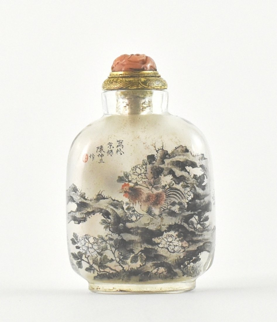 19/20TH C. QING DYNASTY CHINESE REVERSE PAINTING SNUFF (1 of 10)