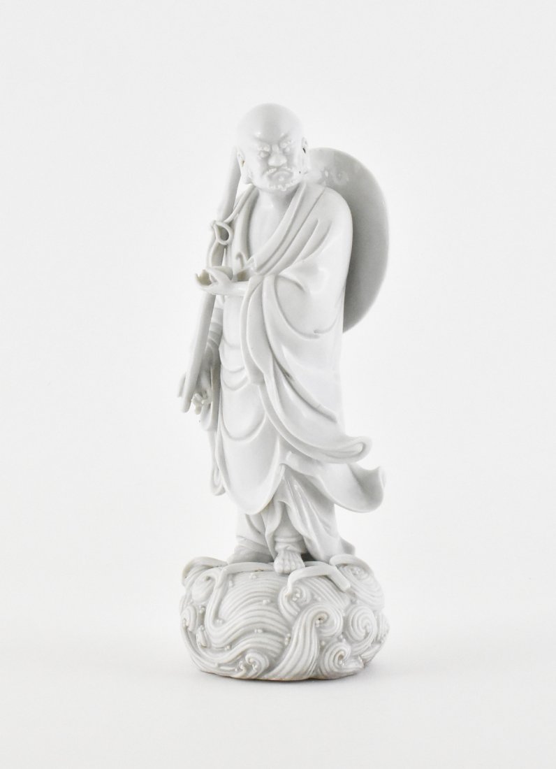 CHINESE DEHUA FIGURE OF A STANDING DAMO (1 of 10)