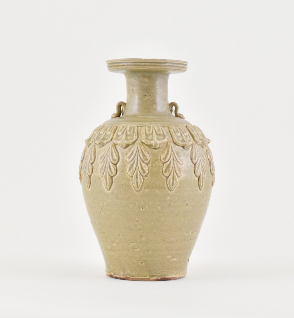 CHINESE YUE CELADON MOLDED VASE (1 of 10)