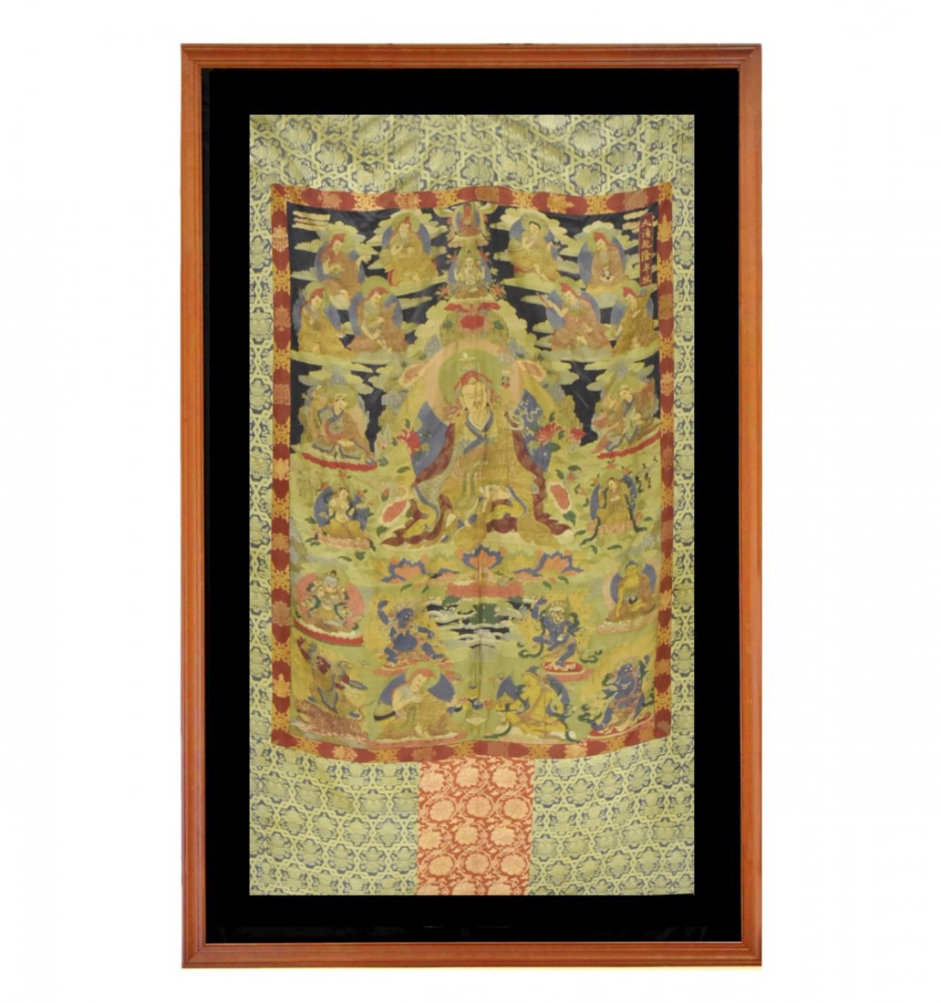LARGE 17/18TH C SILK THANGKA, THE 8 FORMS PADMASAMBHAVA (1 of 9)