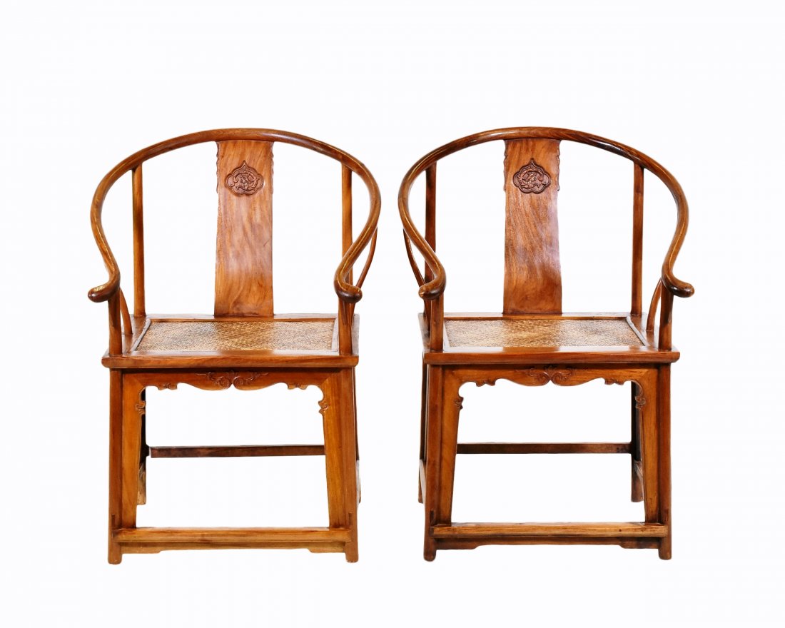 PAIR OF HUANGHUALI HORSESHOE BACK ARM CHAIRS, QUANYI (1 of 10)
