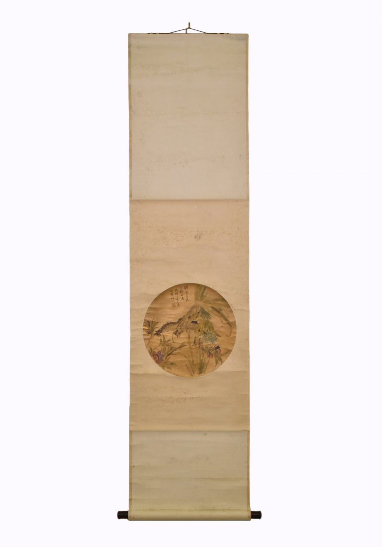 RE BONIAN (1840-1896), BIRD & FLOWER, PAINTING ON GILT (1 of 7)