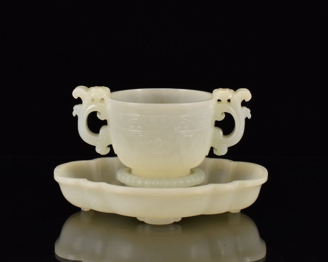 CHINESE WHITE JADE WATER POT, AND BRUSH WASHER (1 of 9)