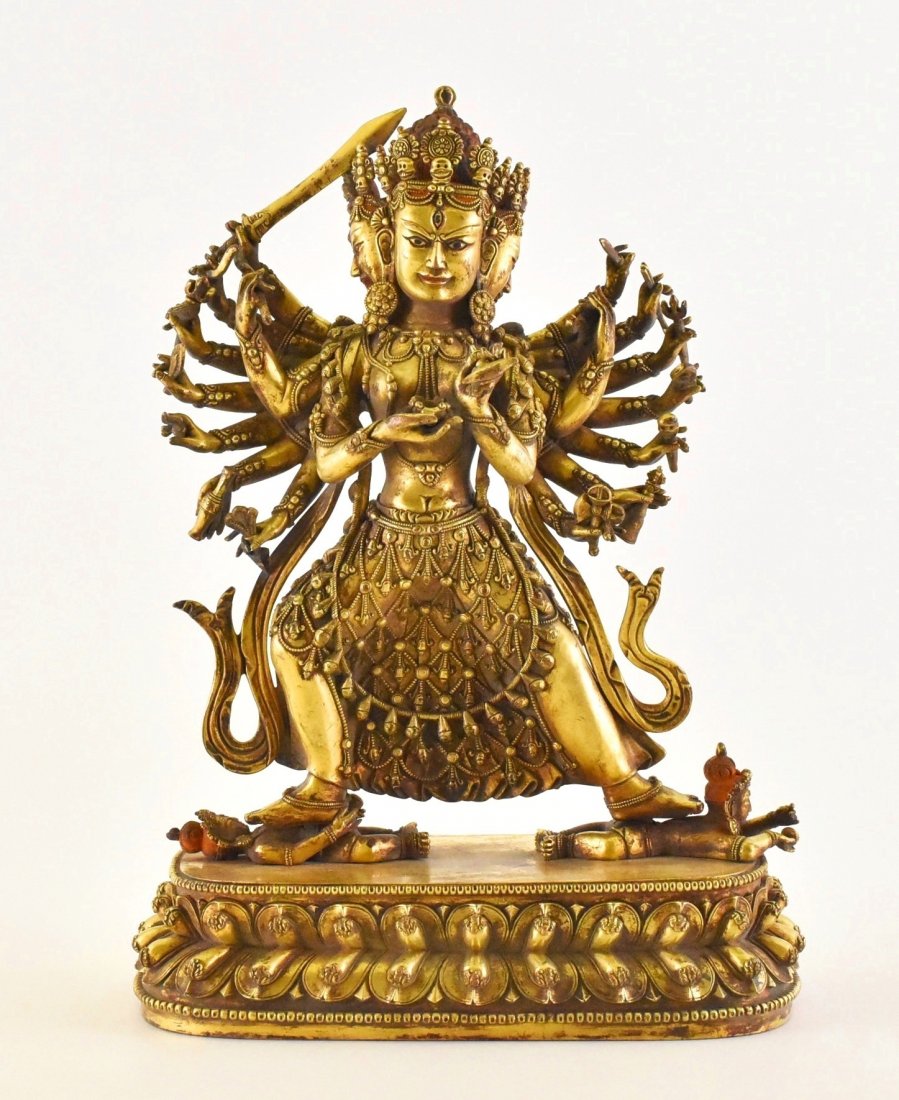 MING LARGE GILT BRONZE BUDDHA OF WHITE CHAKRASAMVARA (1 of 10)