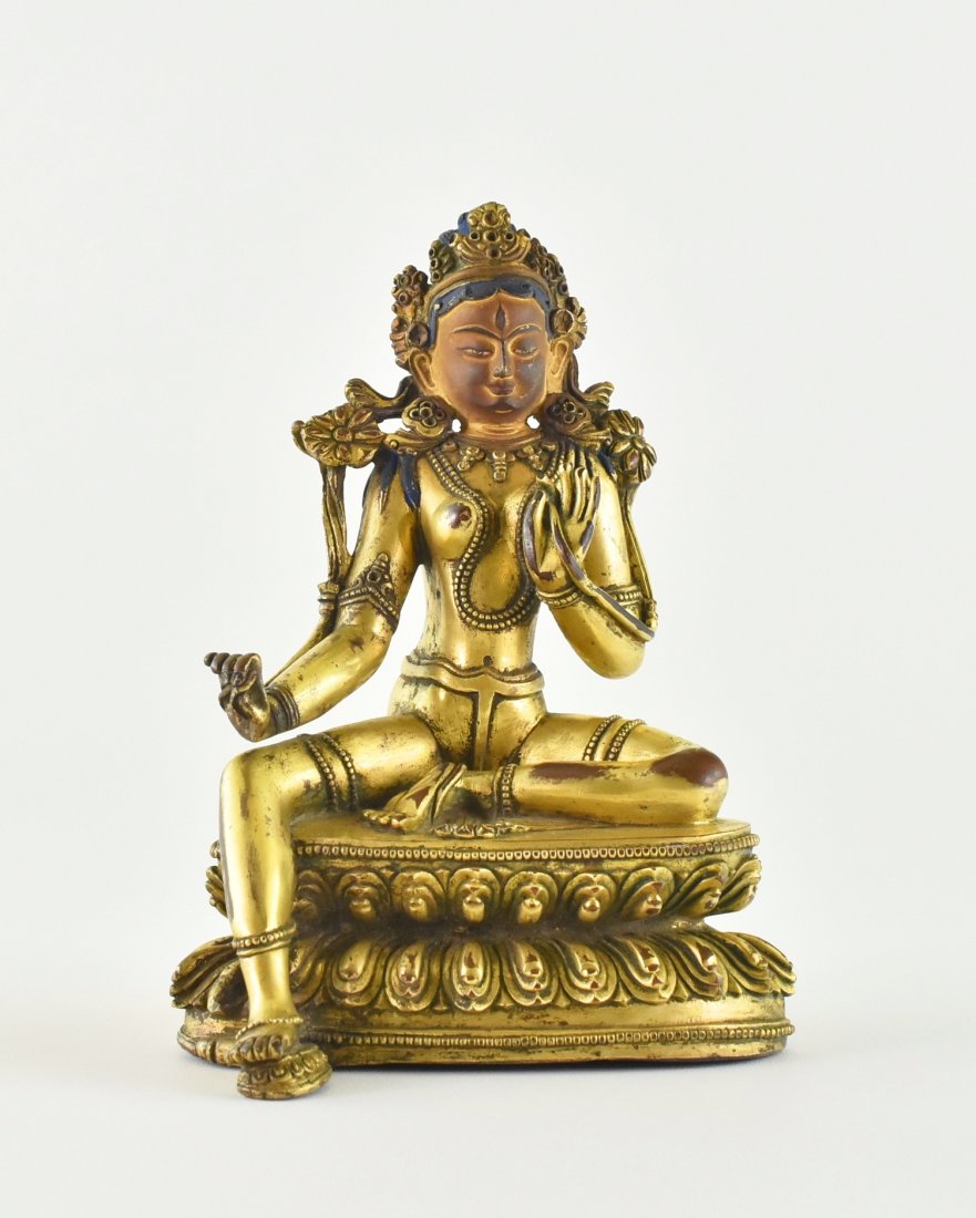 MING GILT BRONZE BUDDHA FIGURE OF TARA (1 of 10)