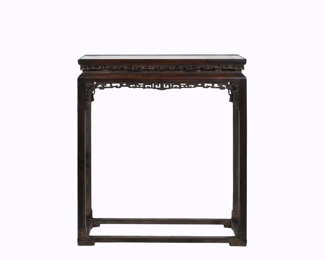 19/20TH C CARVED ZITAN CHINESE SIDE WAISTED TABLE (1 of 10)