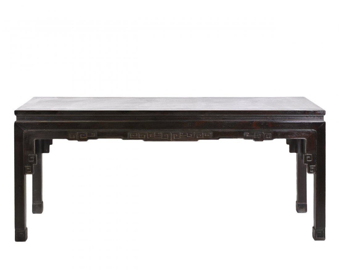 19/20TH C. CARVED ZITAN CHINESE SIDE TABLE (1 of 10)