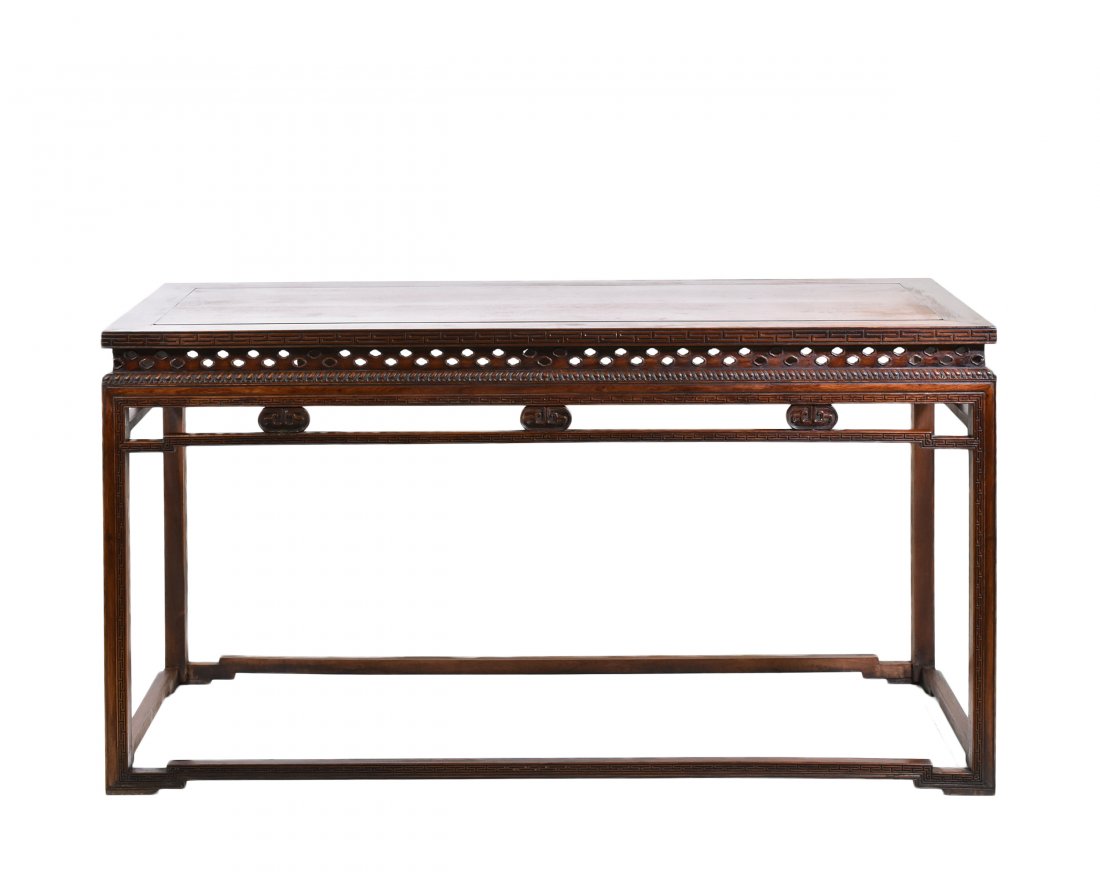 19TH/20TH HUANGHUALI SIDE TABLE, FRAME JOINED LEGS (1 of 10)