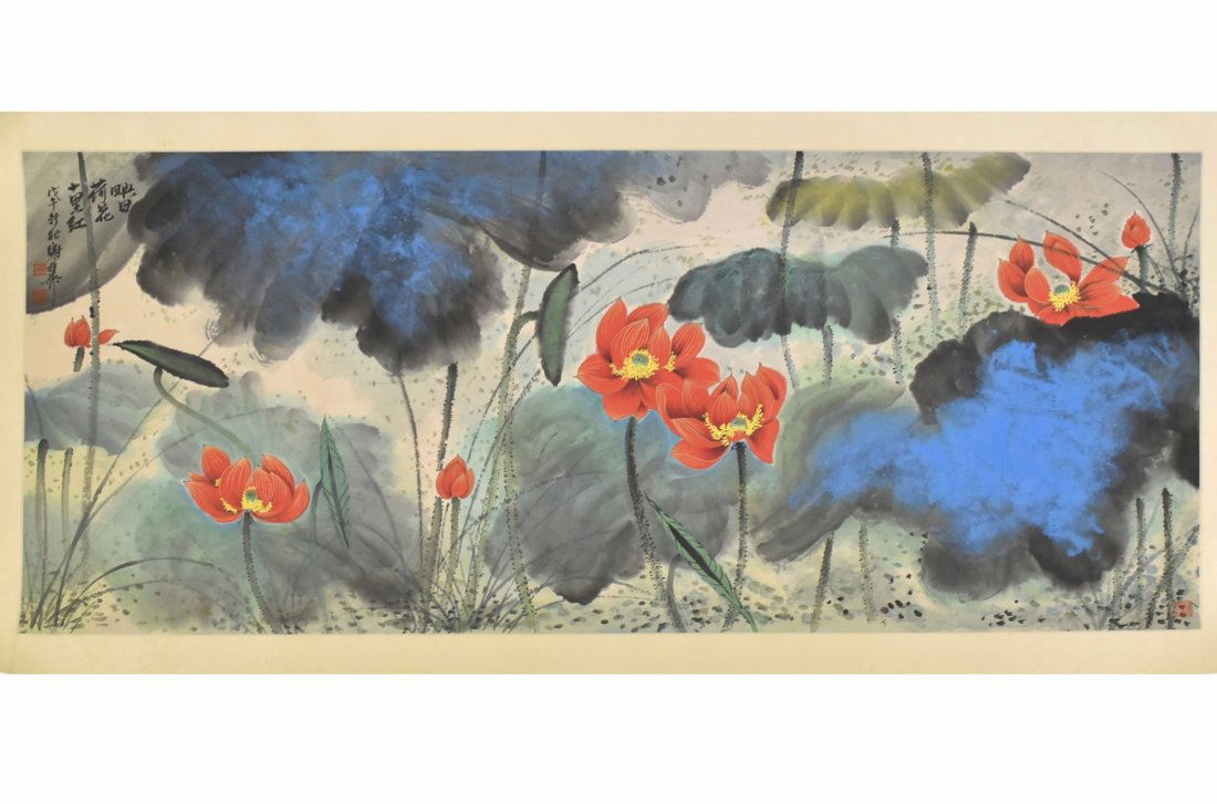 XIE ZHILIU (1910-1997), LOTUS BLOOMS ON RIVER, CHINESE (1 of 10)