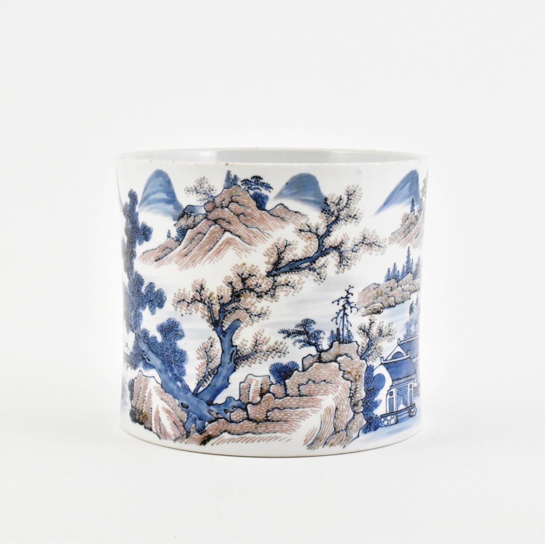 TWO TONE PAINTING CHINESE PORCELAIN BRUSH POT (1 of 10)